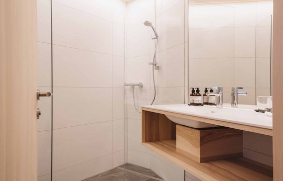 Badezimmer in der Wohnung im Hotel Aurora Badezimmer in der Wohnung im Hotel Aurora